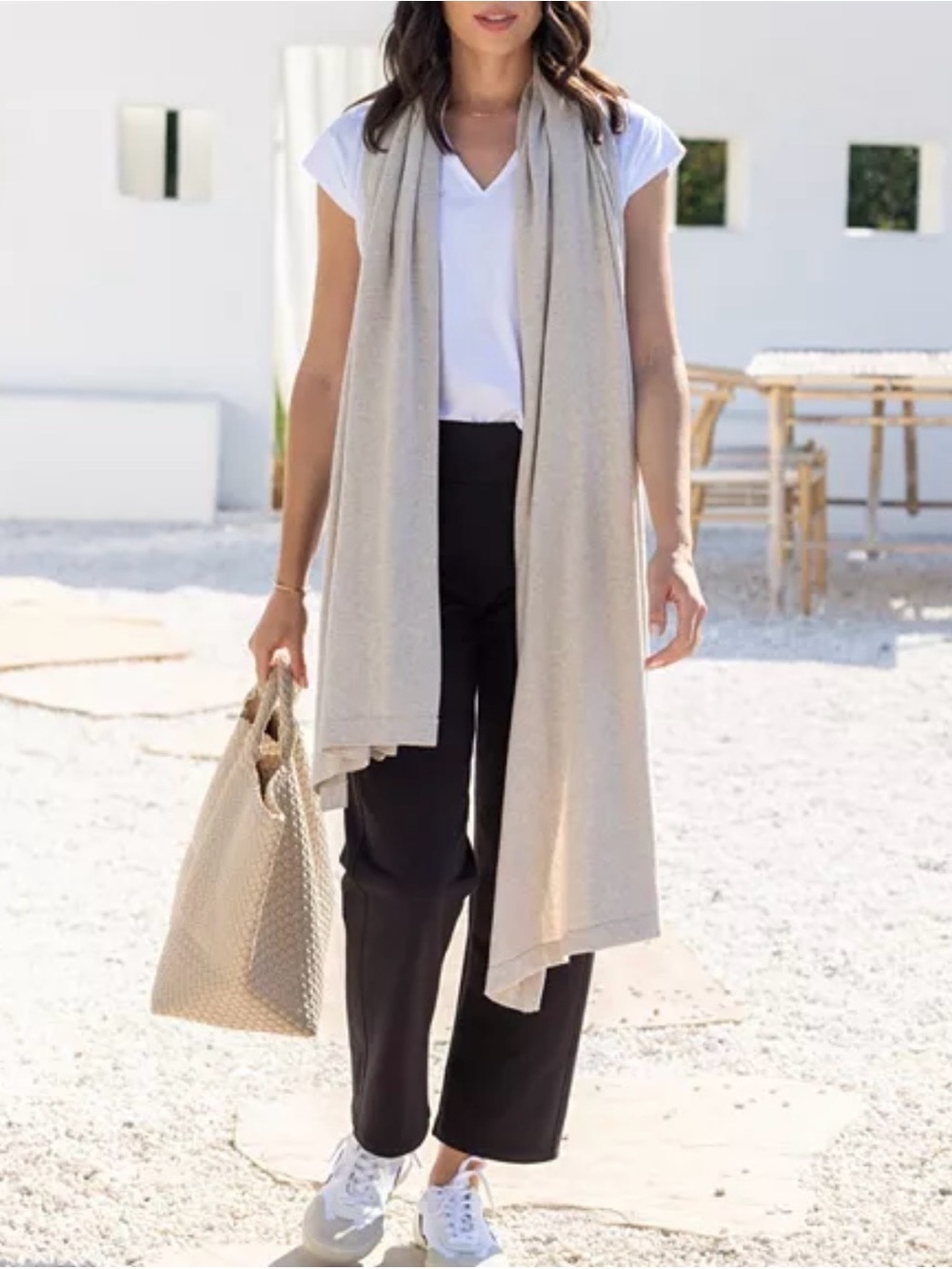 Zestt Dreamsoft Organic Cotton Travel Scarf Wrap in Birch 34”x84”